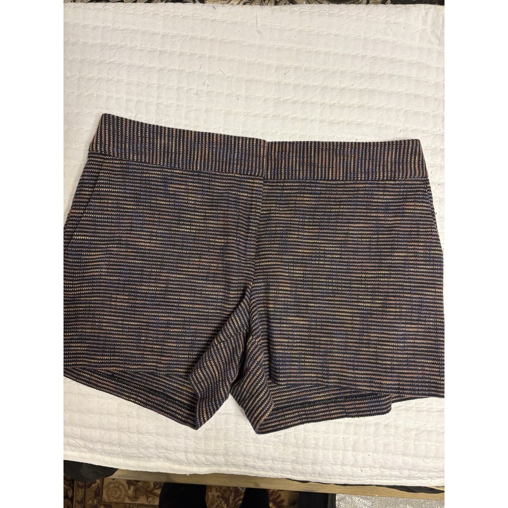 Ann Taylor Loft Twill Riviera Classic High Rise Shorts, Blue, Yellow, Rust,8